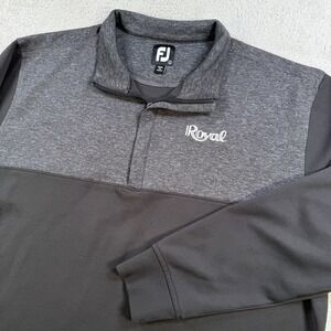 FootJoy Pullover Mens Large Black Grey 1/4 Zip Golf Performance Active Outdoor